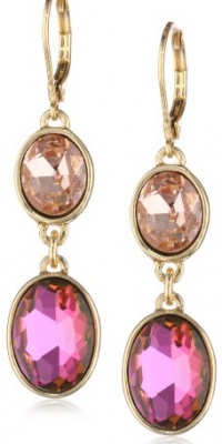 Anne Klein Color Social Scene Gold-Tone Peach Double Drop Earrings