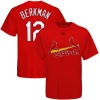 MLB Majestic Lance Berkman St. Louis Cardinals Youth #12 Player T-Shirt - Red