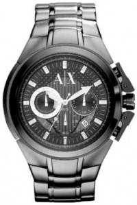 Armani Exchange Men's AX1181 Silver Stainless-Steel Quartz Watch with Black Dial