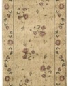 Nourison Zanibar Vines of Flowers Ivory 2.3-Feet by 8-Feet Polyacrylic Runner Rug