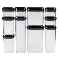 Oxo Good Grips 10-piece Pop Container Set, Black Lids