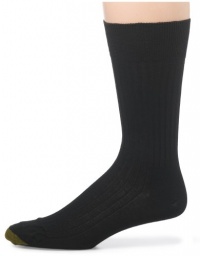 Gold Toe Men's English Ribbed Lisle Non-Elastic Sock, Black, 12