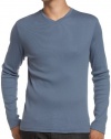 Calvin Klein Men's Long Sleeve Rib V-Neck Knit Shirt