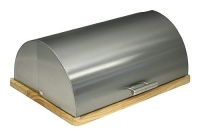 ZUCCOR Venice Stainless Steel Bread Box w/ Wooden Base