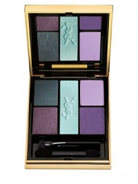 A new interpretation of the Yves Saint Laurent palette in a monochrome version. The special texture can be modelled to suit the desired look. Four matte, satiny or iridescent shades plus a highlighter coordinate around a single theme. These radiant harmonies are skillfully designed for a graduated approach to make-up. The shades can be applied alone or mixed together freely for a subtle tone-on-tone look. 