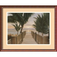 Palm Promenade (c. 2004) by Diane Romanello, Framed Print Art - 17.47 x 21.47