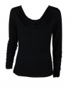 INC International Concepts Womens Ruched Long Sleeve Top