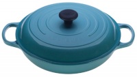 Le Creuset Signature Enameled Cast-Iron 3-1/2-Quart Round Braiser, Caribbean