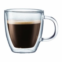 Bodum Bistro Double-Wall Insulated Glass Espresso Mugs, 4.7-Ounce, Set of 2