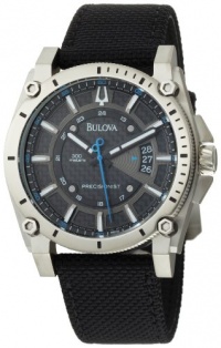 Bulova Men's 96B132 Precisionist Champlain Charcoal Dial Black Strap Watch