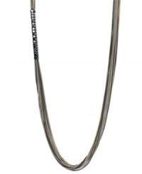 A soldier of the latest styles, you'll love INC International Concepts' chic mesh necklace. A trendy long design feature links in silver, gold and hematite tone mixed metal. Approximate length: 40 inches.