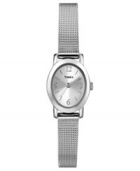 Broaden your collection with this elegant mesh watch from Timex.