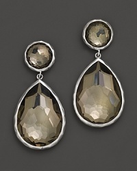 Sterling silver frames faceted pyrite doublets on these timeless earrings from Ippolita.