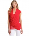 Bailey 44 Women's Treacherous Turn Drape Front Top, Red, X-Small