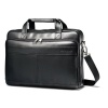 Samsonite Luggage Leather Slim Briefcase, Black, 16 Inch