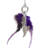 Feather, Leaf and Butterfly Charm Necklace, 36 Inches, CLEARANCE PRICED, LIMITED QUANTITY AVAILABLE