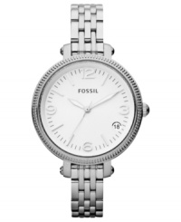 Make your older ensembles new again with this classic Heather collection watch, by Fossil.