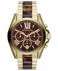 Tortoise accents create a retro feel to this chronograph watch from Michael Kors' Bradshaw collection.