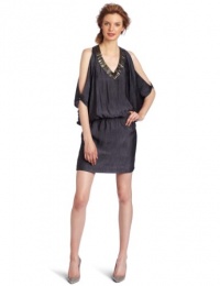 Nicole Miller Women's V-Neck Blouson Dress