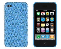 Hard Sparkles Case for Apple iPhone 4, 4S (AT&T, Verizon, Sprint) - Light Blue