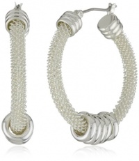 Anne Klein ARCADIA Silver-Tone Mesh Click-It Hoop Earrings