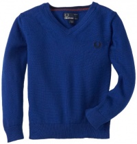 Fred Perry Boys 2-7 Kids V-Neck Sweater, Medieval Blue, 3/4