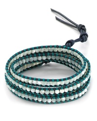 Chan Luu Five Wrap Mother of Pearl Turquoise Thread Bracelet