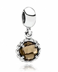 A faceted smokey quartz charm adds movement and light to your PANDORA bracelet.