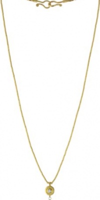 GURHAN Droplet White Diamond High Karat Gold Tube Pendant Necklace, 16