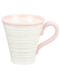 Distinctly ribbed Sophie Conran dinnerware sets your table with the charm of traditional hand-thrown pottery, but the durability of contemporary Portmeirion porcelain. Mix the banded Carnivale mug with solid pink pieces.