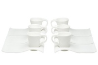 Red Vanilla Fare 4-Ounce Espresso Cups And Saucers, Set of 6