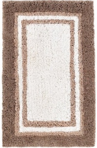 Resort Collection 21x34 Linen by Cotton Craft - 250 Gram Pure Cotton Bath Rugs - 7 Star Hotel Collection - Like stepping on a cloud - super absorbent & luxurious - Elegant border design with White center