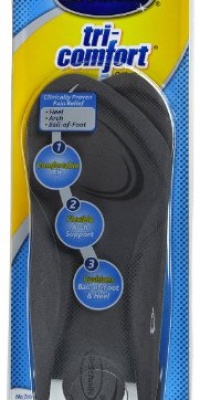 Dr. Scholl's Tri-Comfort Orthotics Inserts, Men's Size 8-12, 1-Pair Packages (Pack of 3)