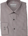 Geoffrey Beene Men's Red and White Striped Dress Shirt