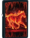 Zippo Matte Horse Flaming Lighter (Black, 5 1/2x 3 1/2-Cm)