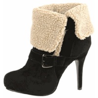 Nature Breeze Sandie 01 Black Color Ankle Fur Boots, Size: 7 (M) US [Apparel]