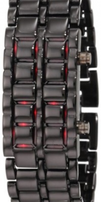 GGI International Women's WLed-Lava-BR Black Stainless Steel Lava RED LED Digital Bracelet Watch