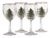 Spode Christmas Tree 13-Ounce Wine Goblets with Gold Rims, Set of 4