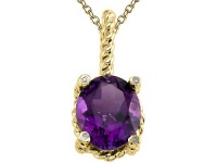 Genuine Amethyst Pendant by Effy Collection® in 14 kt Yellow Gold LIFETIME WARRANTY