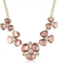 Anne Klein Garden Party Gold-Tone Blush Colored Flower Collar Necklace, 16