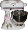 2X Victorian Vintage Rose Flower Double Decal Sticker cover Kit Red, pink, cream and white, designed to fit all KitchenAid stand mixers, including Professional Pro 600, Artisan, Ultra Power, 4, 5, 6 qt quart mixers, without accessory interference.