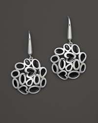 From the Mauresque collection, bold sterling silver earrings with black enamel feature a cluster of hearts. By Fifth Season by Roberto Coin.