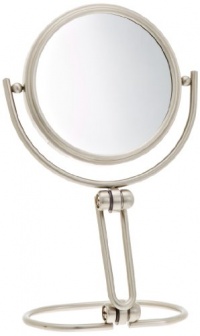 Jerdon MC315N 3-Inch Folding Two-Sided Swivel Travel Mirror with 15x Magnification, Nickel Finish