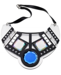 The future is now. This retro statement necklace from Bar II boasts sci-fi style with color block acrylic stones with an electric feel. Approximate length: 18 inches. Approximate drop 4-1/4 inches.