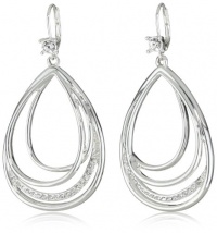 T Tahari Silver and Crystal Tear Drop Earrings