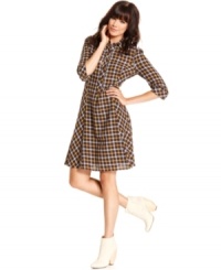 Perfectly paired with fall's boots & booties, this RACHEL Rachel Roy plaid shirtdress is perfect for country-chic daytime look! (Clearance)