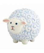 Your little one will always look after his savings in the too-cute Little Boy Blue sheep bank from Gorham. With a curly blue coat, pink ears and button nose, it's irresistible to parents and kids alike.