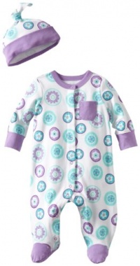 Offspring- Baby Girls  Circle Floral Footie with Hat