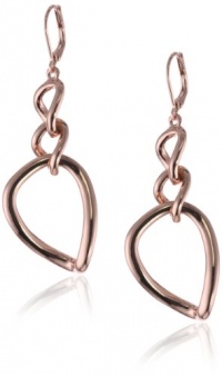 T Tahari Essentials Twisted Link Rose Gold Drop Earrings