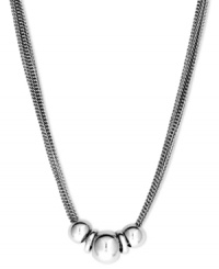 Understated elegance. Nine West offers this frontal necklace crafted from silver tone mixed metal to offer the perfect style complement for any occasion. Approximate length: 18 inches + 2-inch extender.